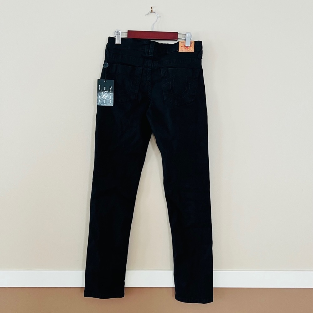 NWT Teen Boy True Religion Black Cotton Jeans - Rocco Skinny Size 14 Inseam 29"